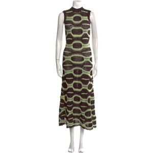 Ulla Johnson Amalie Sleeveless Multicolor Silk Knit Midi Dress Laguna - S
